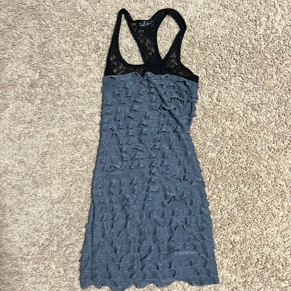 Black and gray vintage mini dress